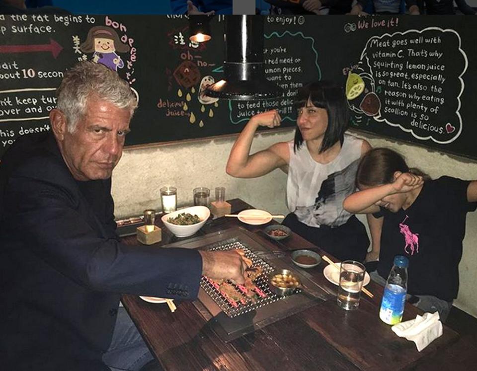 Anthony Bourdain, Ottavia Busia and daughter Ariane