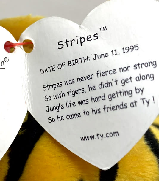The first of many poems Lina Trivedi wrote for Beanie Babies was for Stripes the Tiger. (Photo: Lina Trivedi)