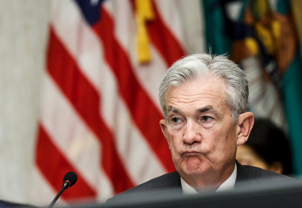 U.S. Federal Reserve Board Chairman Jerome Powell listens during a meeting with the Treasury Department's Financial Stability Oversight Council at the U.S. Treasury Department on October 03, 2022 in Washington, DC. (Photo by Anna Moneymaker/Getty Images)