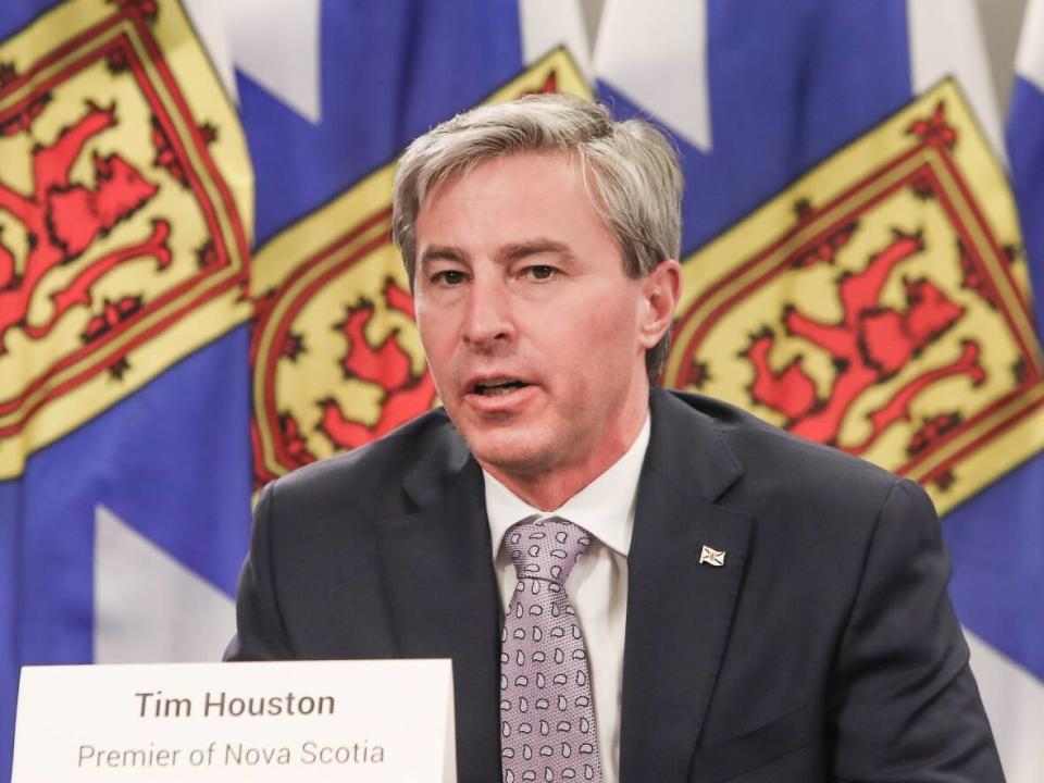 Premier Tim Houston, seen in a file photo from January, says his government is committed to the Halifax Infirmary redevelopment project. (Communications Nova Scotia - image credit)