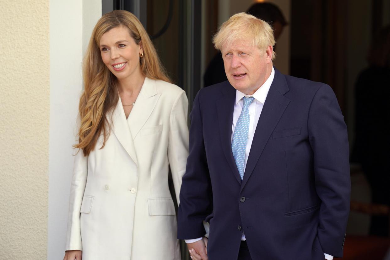 Boris and Carrie Johnson have reportedly ditched plans for a wedding party at Chequers (PA)
