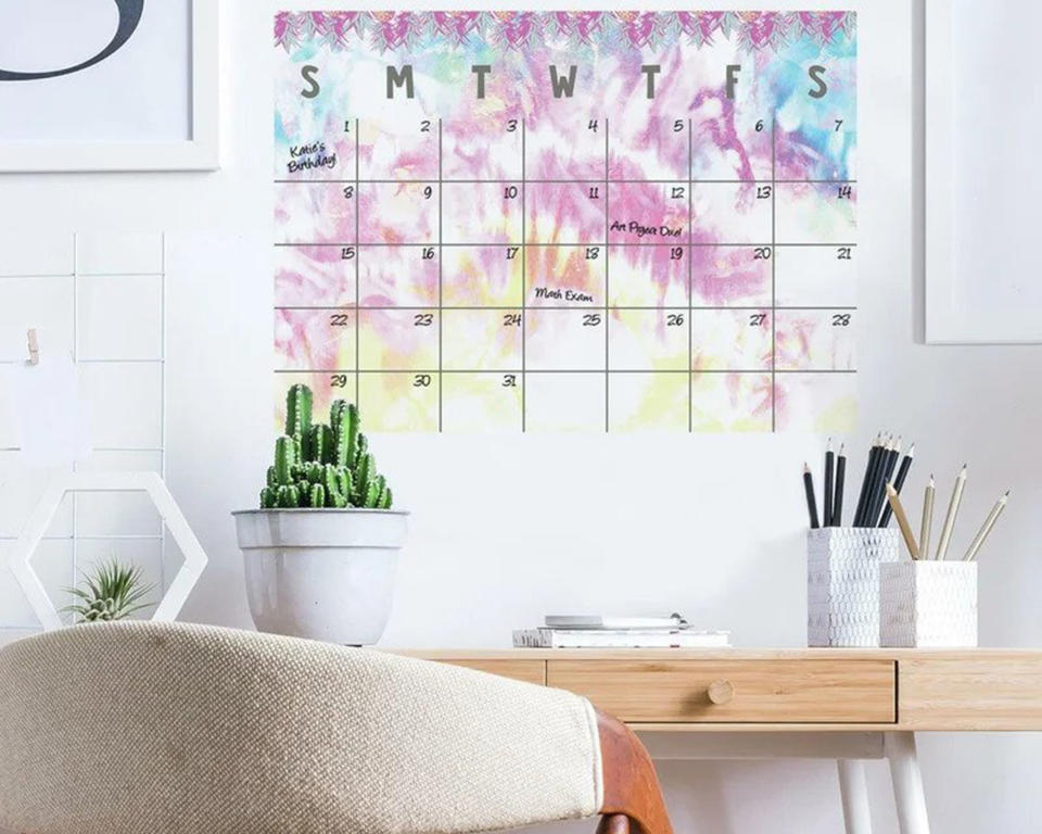 <p> While you can&apos;t paint the walls in your dorm room, you can still add a pop of color with a little creative thinking. Treat it like a rental property and try wall decals, like this wall planner from Wayfair shown above, and a painted peg board in a color that coordinates with your decor. </p> <p> The best peel-and-stick wallpaper is a little more of an investment, but can do wonders to that questionable shade of magnolia that might adorn college rooms. </p>