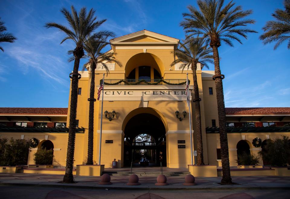 The Cathedral City Civic Center, housing both the police department and city hall, is seen in Cathedral City, Calif., Friday, Dec. 23, 2022. 