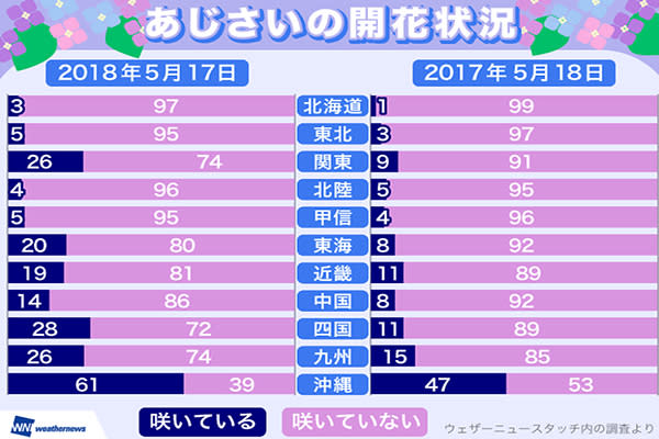 繡球花前線預測 日本十大賞花名所