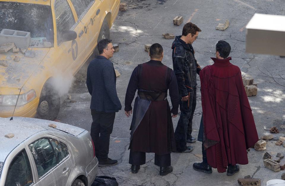 Benedict Cumberbatch and Robert Downey Jr assemble on-set for 'Avengers: Infinity War'