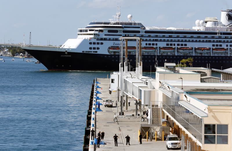 The Zaandam of the Holland America Line cruise ships is seen near Port Everglades