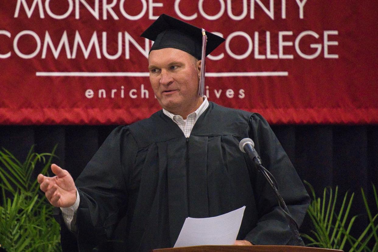Keith Masserant was the keynote speaker Friday at Monroe County Community College's 57th annual commencement ceremony.