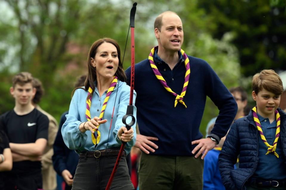 Kate Middleton and Prince William during a visit to Slough, England, on May 8, 2023 AP