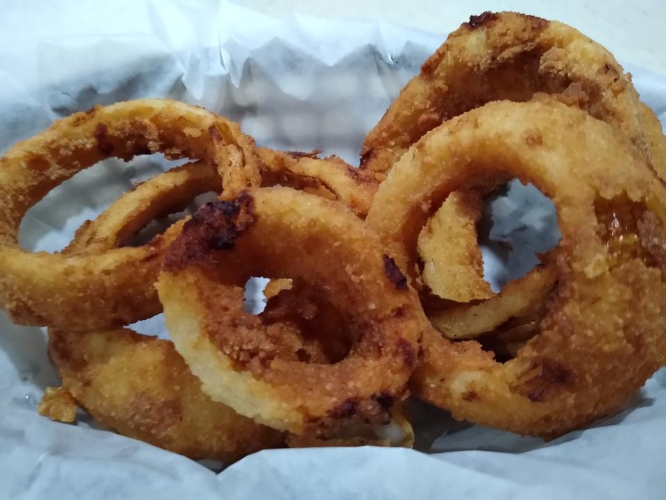 A side of onion rings is served at Fa-Ray’s Family Restaurant in Barberton.