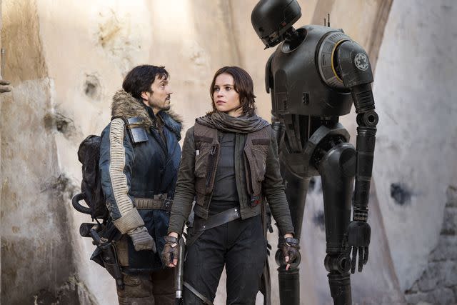 <p>Jonathan Olley/Walt Disney Studios Motion Pictures/Lucasfilm Ltd./Courtesy of Everett</p> Diego Luna and Felicity Jones in 'Rogue One: A Star Wars Story'