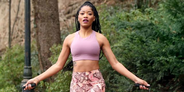 You Can Buy Keke Palmer's Cute Pink Snake Skin Leggings at Old Navy Right  Now