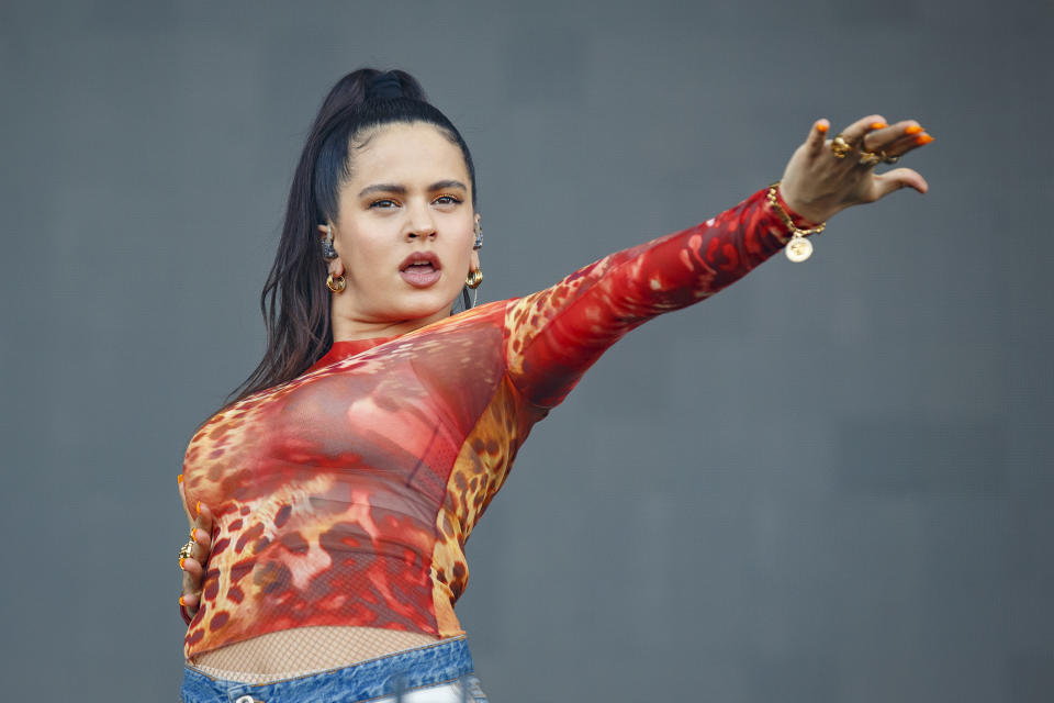 MONTREAL, QUEBEC - AUGUST 02: Rosalía performs at the Osheaga Music and Art Festival at Parc Jean-Drapeau on August 02, 2019 in Montreal, Canada. (Photo by Mark Horton/Getty Images)