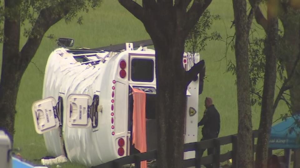 Eight people died and almost 40 others were injured when a bus carrying farm workers collided with a pickup truck on State Road 40 in Marion County early Tuesday morning, according to the Florida Highway Patrol.