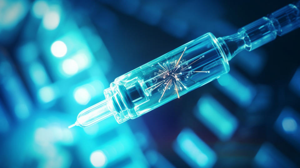 A close-up of a syringe filled with a visible, life-saving medication.