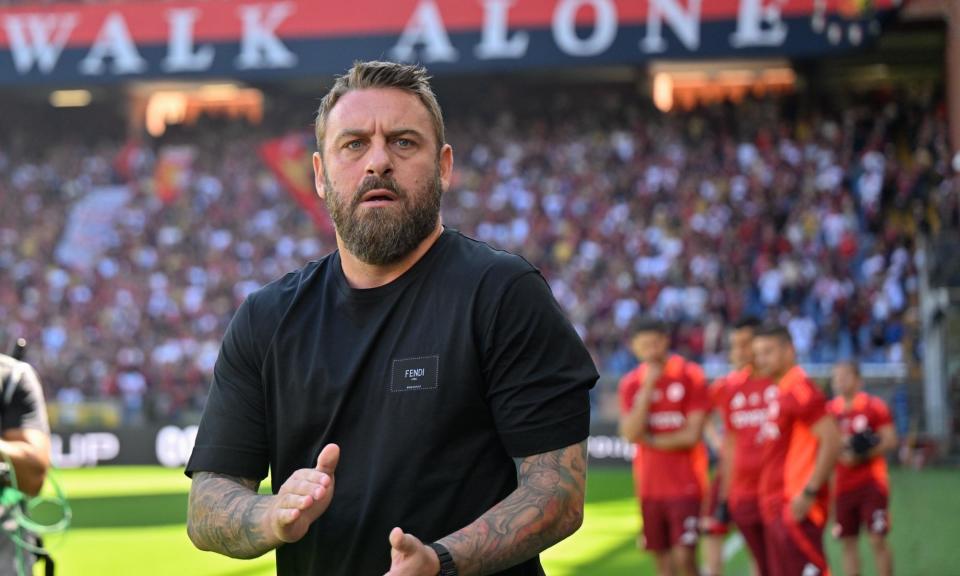 <span><a class="link " href="https://sports.yahoo.com/soccer/players/372621/" data-i13n="sec:content-canvas;subsec:anchor_text;elm:context_link" data-ylk="slk:Daniele De Rossi;sec:content-canvas;subsec:anchor_text;elm:context_link;itc:0">Daniele De Rossi</a>’s <a class="link " href="https://sports.yahoo.com/soccer/teams/roma/" data-i13n="sec:content-canvas;subsec:anchor_text;elm:context_link" data-ylk="slk:Roma;sec:content-canvas;subsec:anchor_text;elm:context_link;itc:0">Roma</a> spent more than €90m in transfer fees in the summer and expectations are high for the season.</span><span>Photograph: <a class="link " href="https://sports.yahoo.com/soccer/players/379684/" data-i13n="sec:content-canvas;subsec:anchor_text;elm:context_link" data-ylk="slk:Danilo;sec:content-canvas;subsec:anchor_text;elm:context_link;itc:0">Danilo</a> Vigo/IPA Sport/ipa-agency.net/Shutterstock</span>