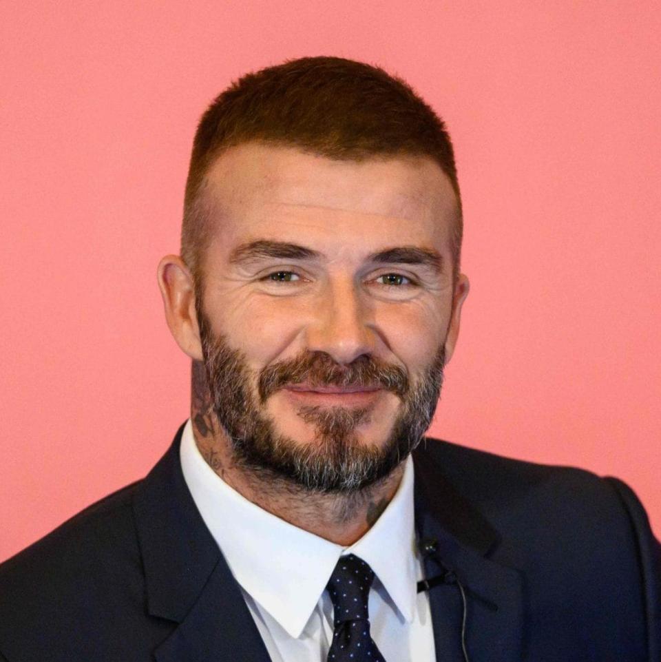 Beckham appeared at a press conference in Hong Kong in 2018 with what looked like spray-on hair