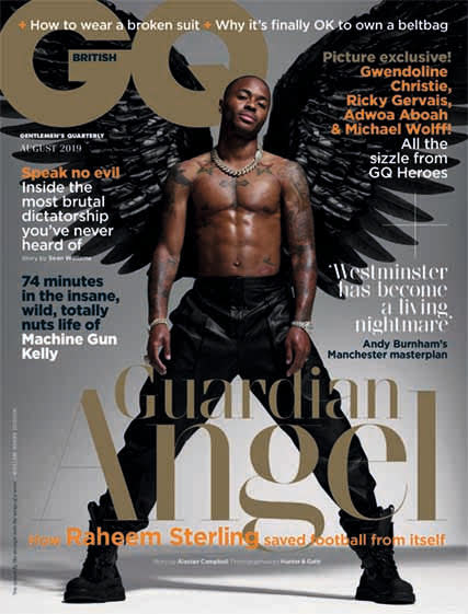 Raheem Sterling on the cover of the latest edition on GQ (Hunter & Gatti)