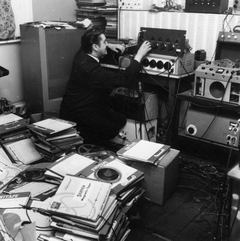 Joe Meek in his bedroom studio in Holloway Road, London, 1963 (Getty)