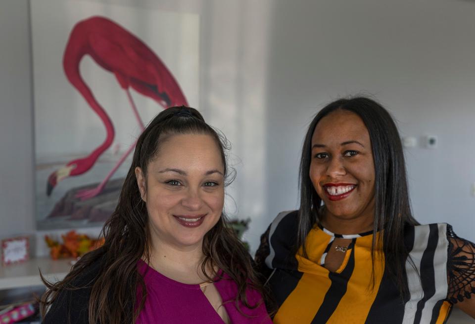 Melissa Guinn (left), a local mom who found housing with the help of Family Promise of Monmouth County, with Family Promise director Lenore Gibson.