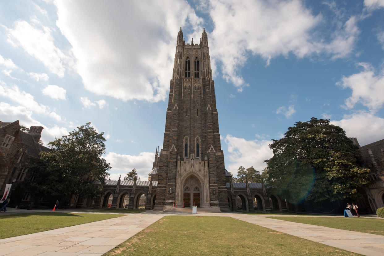 DURHAM, NC - MARCH 04: A general view of the Duke University Chapel on the Duke University campus on March 4, 2016 in Durham, North Carolina. (Photo by Lance King/Getty Images)