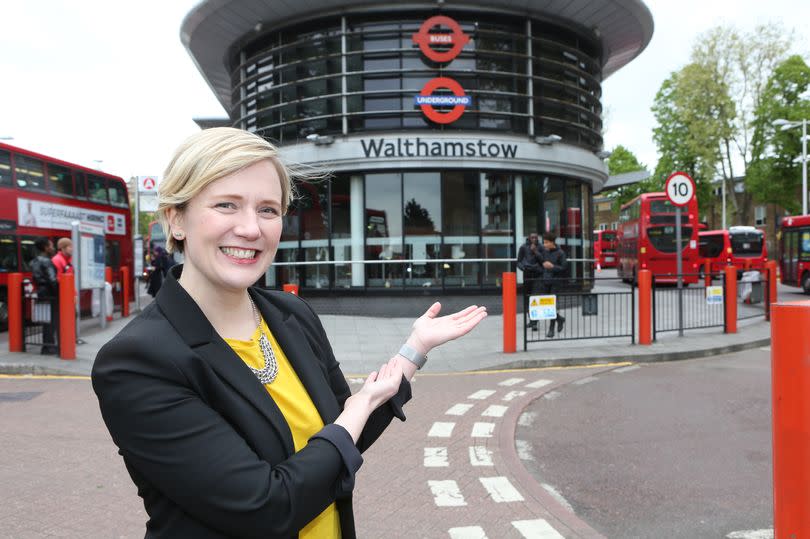 Labour MP Stella Creasy outside Walthamstow Central bus station