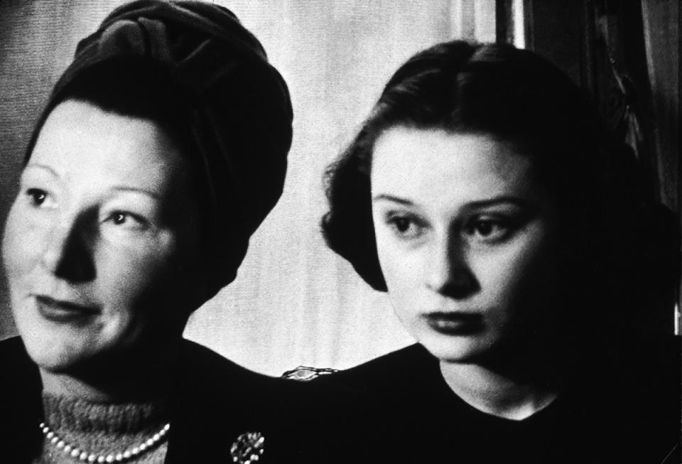 Audrey Hepburn as a teenager with her mother, Dutch baroness Ella Van Heemstra, 1946 