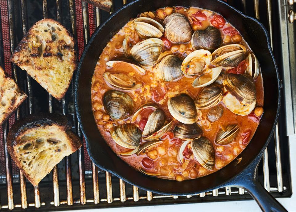 Chile-Lime Clams with Tomatoes and Grilled Bread