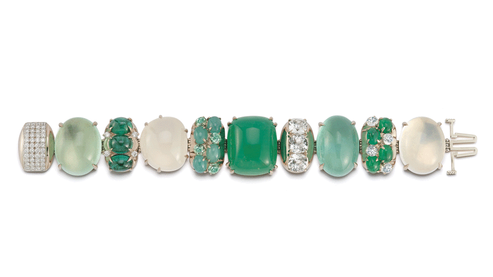 Seaman Schepps Emerald, Aquamarine, Tourmaline and Diamond Rio Bracelet - Credit: Seaman Schepps