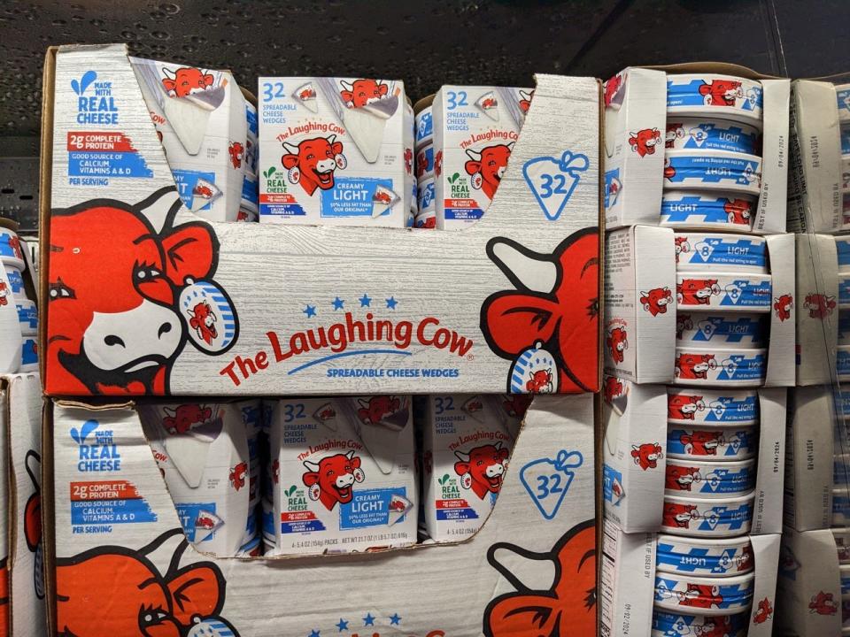 Laughing Cow cheese display at Cotstco