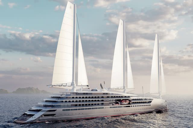 <p>Courtesy of Ponant</p> One of Ponant's concepts for a carbon-neutral, sail-powered cruise ship.