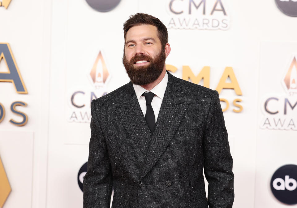 Jordan Davis at The 57th Annual CMA Awards at Bridgestone Arena in Nashville, Tennessee on November 8, 2023.