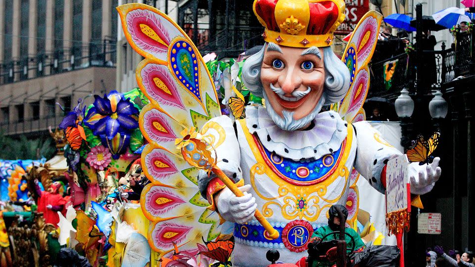 The Butterfly King float makes its way down St. Charles Avenue in New Orleans in 2014. - Sean Gardner/Getty Images