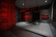 A subway station is in the dark during a widespread power outage, Saturday, July 13, 2019, in New York. Authorities were scrambling to restore electricity to Manhattan following a power outage that knocked out Times Square's towering electronic screens, darkened marquees in the theater district and left businesses without electricity, elevators stuck and subway cars stalled. (AP Photo/Michael Owens)