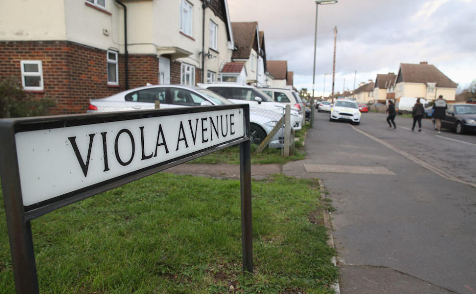 The alleged incident took place in Viola Avenue in Stanwell, Surrey (Picture: PA)