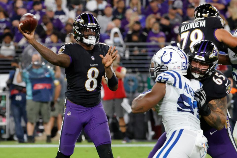 Lamar Jackson's huge second half (and overtime) against the Colts on Monday night reminded fantasy managers of his extremely high ceiling from week to week. All told, he threw for 442 yards, four touchdowns and a pair of two-point conversions.