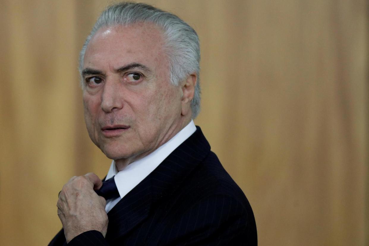 Accused: Brazilian president Michel Temer took over from impeached predecessor Dilma Rousseff: REUTERS