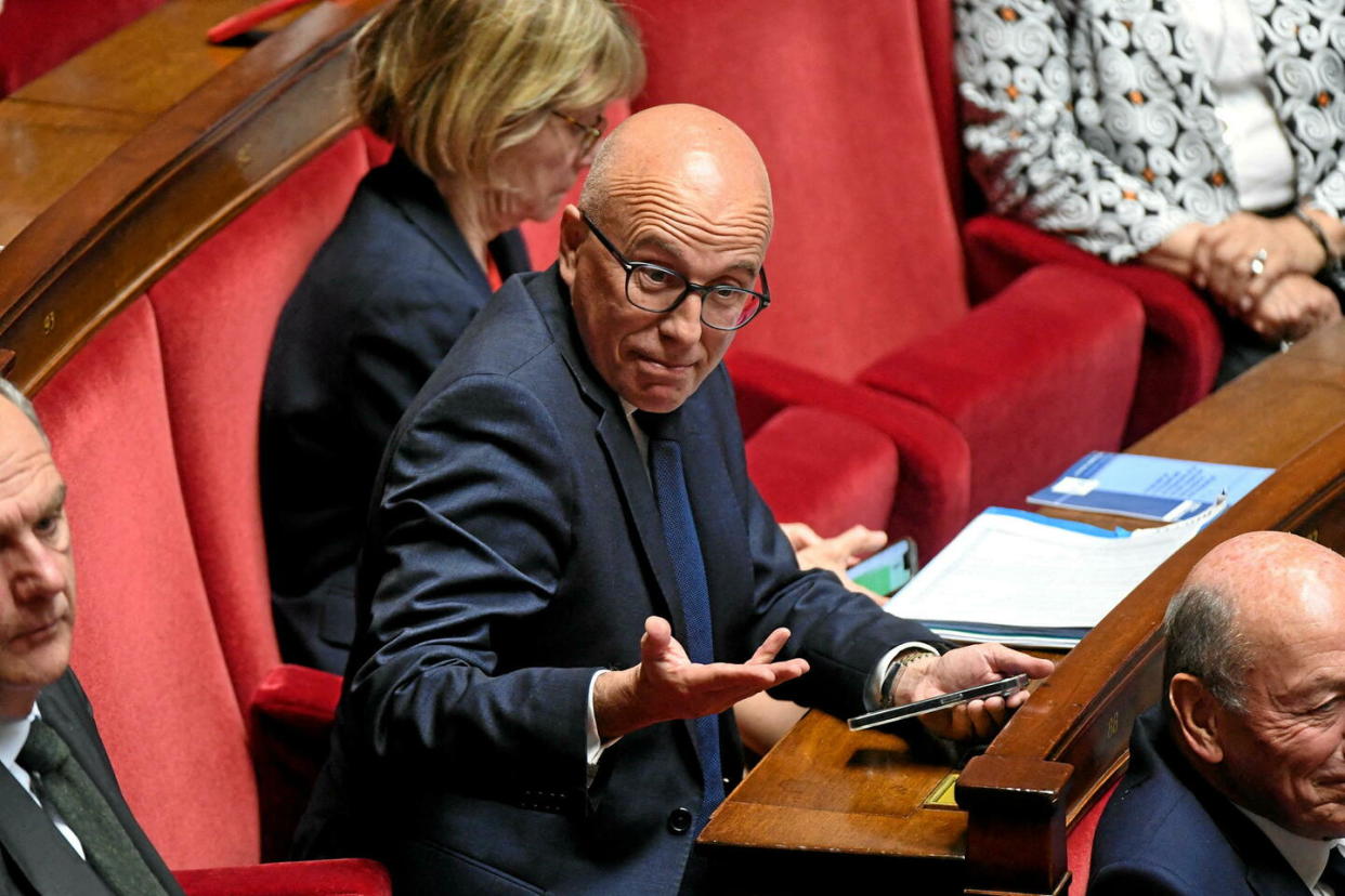 Éric Ciotti lors d'une séance de questions au gouvernement à l'Assemblée nationale, le 28 mai 2024 à Paris (photo d'illustration).  - Credit:Urman Lionel / Urman Lionel/ABACA