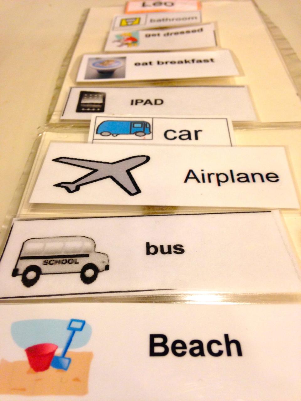 Shannon Rosa uses a visual schedule to help her son see what his day will look like when they travel.