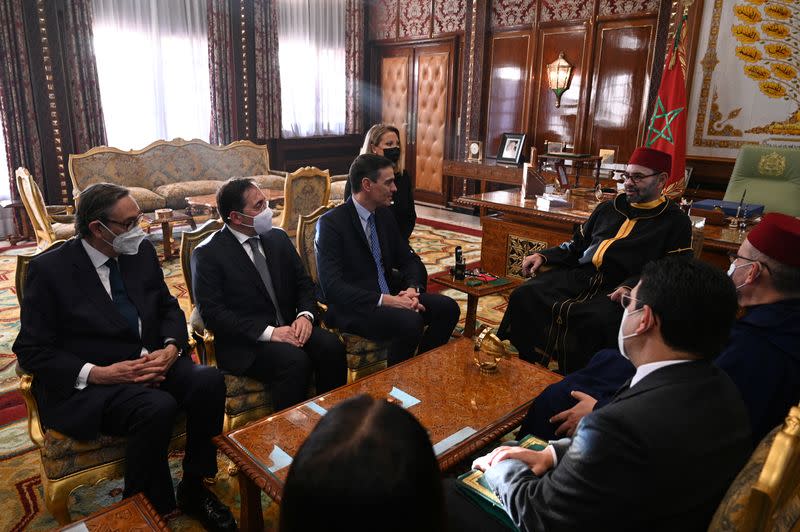 Spanish Prime Minister Sanchez meets with Moroccan King Mohammed VI at the Royal Palace in Rabat