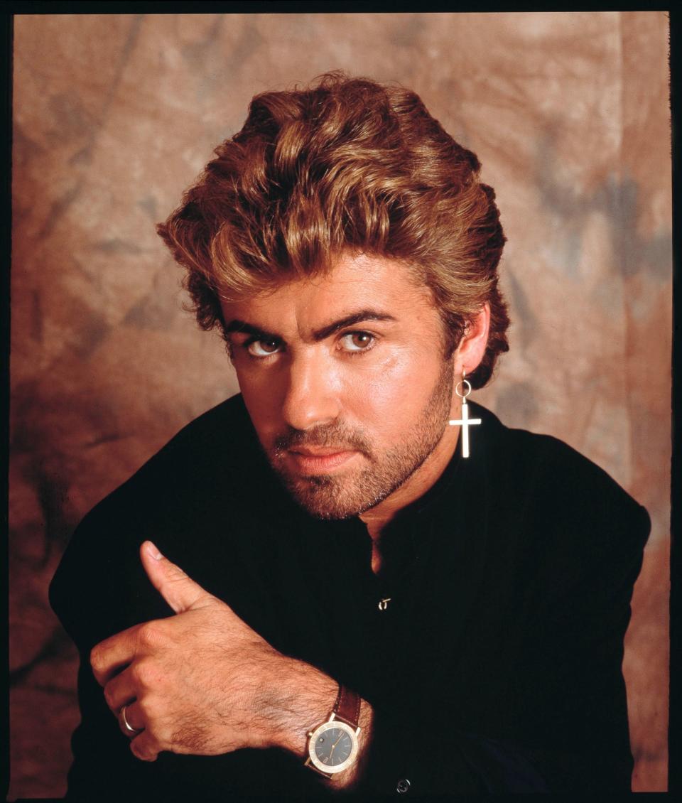 George Michael struck a pose during a portrait session in 1987.