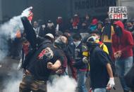 Protests against Ecuador's President Lenin Moreno's austerity measures, in Quito