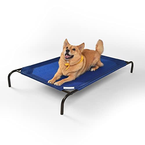 Coolaroo The Original Cooling Elevated Dog Bed, Indoor and Outdoor, Large, Aquatic Blue (AMAZON)