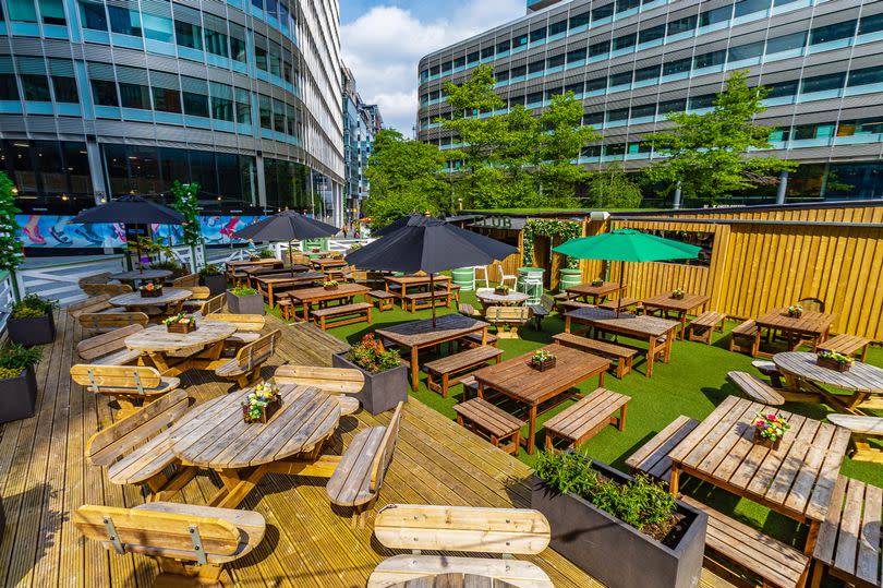 The Lawn Club on Spinningfields will have a big screen to show the "Summer of Sport" starting with the Euros in June -Credit:Lucas Smith