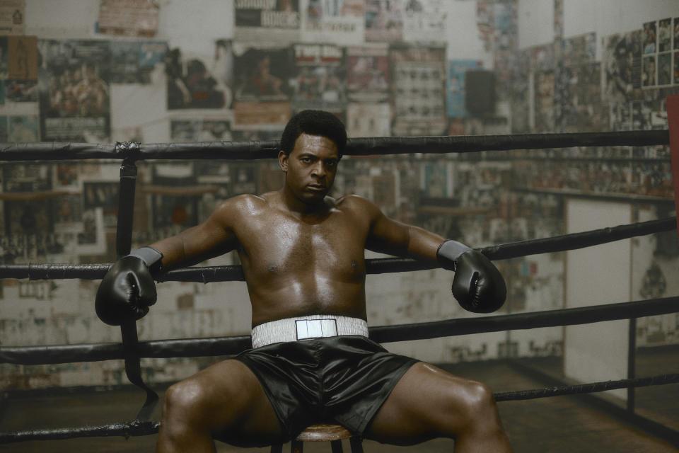 This image released by the Metropolitan Opera shows Ryan Speedo Green as boxer Emile Griffith in Terence Blanchard's opera "Champion." (Zenith Richards/Met Opera via AP)