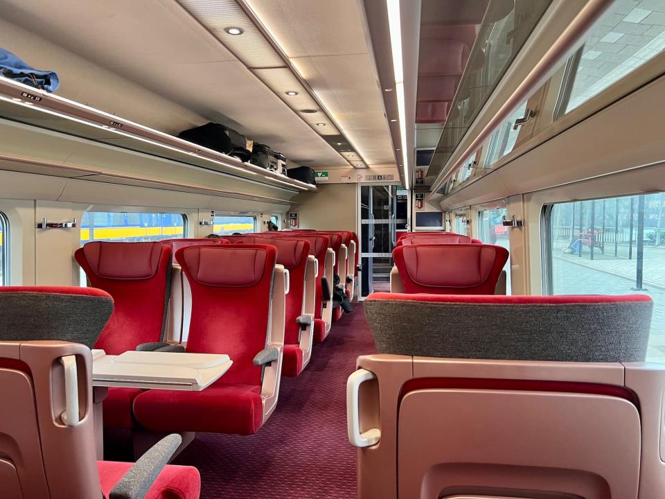 Europe's Thalys high-speed train at Amsterdam Central Station.