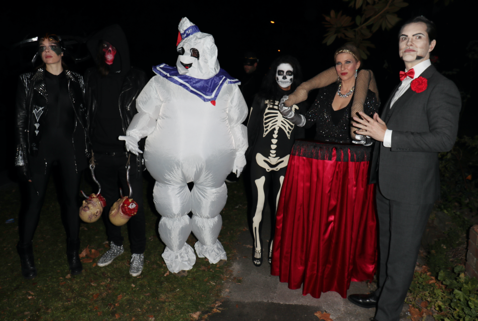 Charlie Brooker, Konnie Huq, Karoline Copping and Jimmy Carr at Jonathan Ross Halloween party