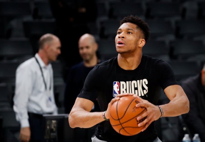 Milwaukee Bucks training ahead of the NBA Paris Game 2020