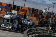 FILE PHOTO: Shipping containers are seen at a terminal inside the Port of Oakland, California