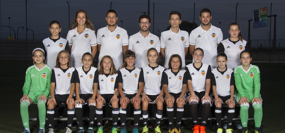 Plantilla del Valencia femenino de categoría alevín. Foto: Valencia CF.