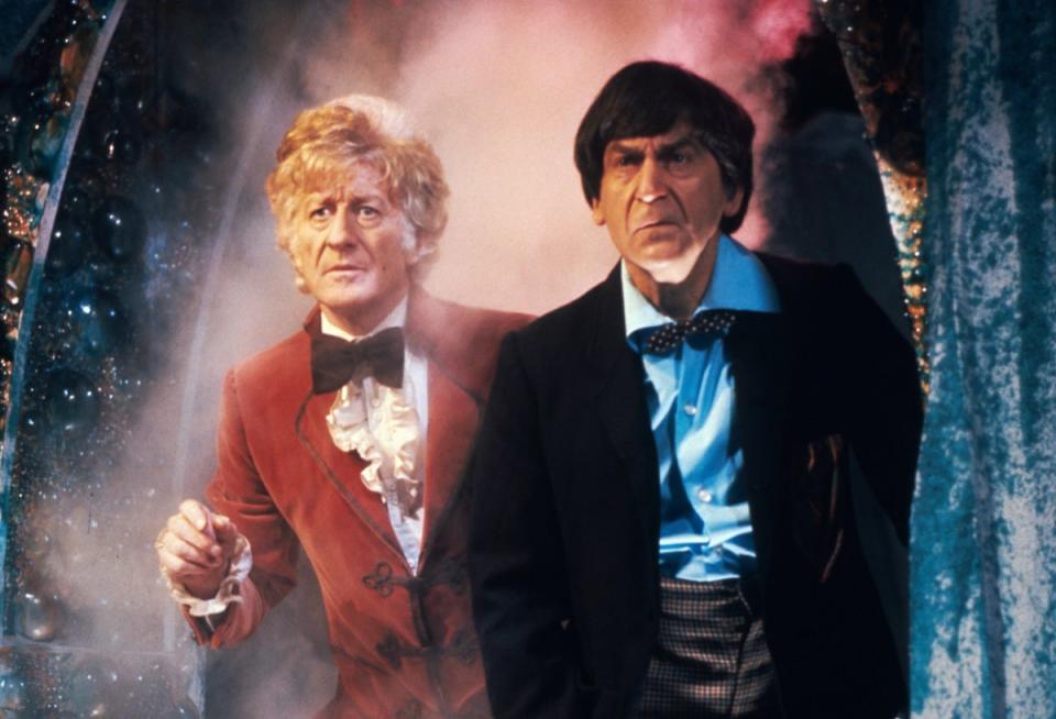 Pertwee as the Doctor and Troughton as the Doctor’s ‘other self’ (BBC)